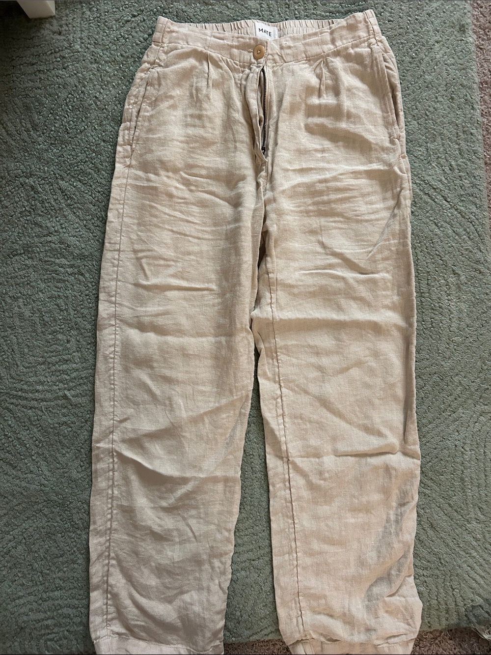 Mate the Label Cream Linen  Casual Pants